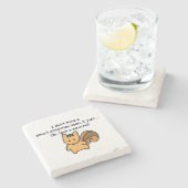 Short Attention Span Squirrel Funny Stone Coaster (Side)