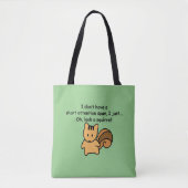 Short Attention Span Squirrel Green Tote Bag (Front)