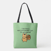 Short Attention Span Squirrel Green Tote Bag (Back)