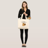 Short Attention Span Squirrel Grocery Large Tote Bag (Front (Model))