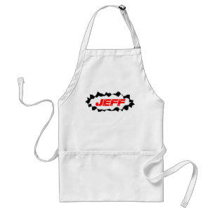 Short BBQ apron with personalized custom name