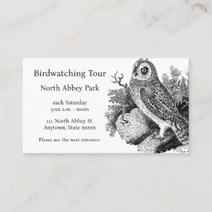 Short-eared owl birding business card