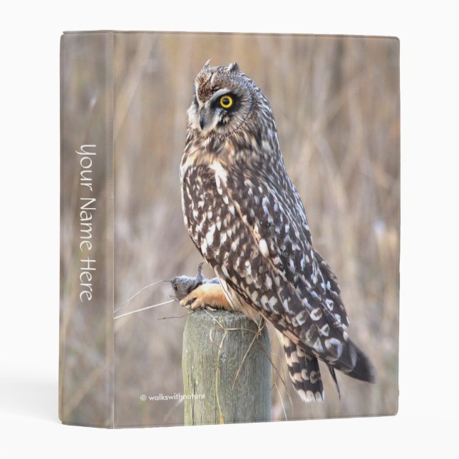 Short-Eared Owl with Vole Mini Binder (Front/Spine)