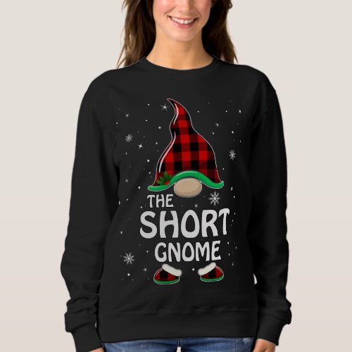 Short Gnome Buffalo Plaid Matching Family Christma Sweatshirt