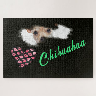 Short-Haired Chihuahua Eyes Solid Color Jigsaw Puzzle