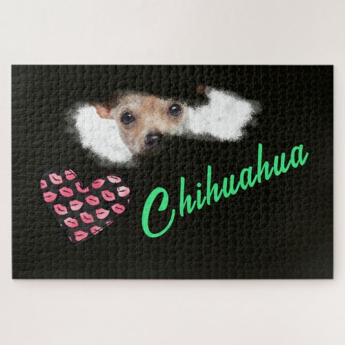 Short_Haired Chihuahua Eyes Solid Color Jigsaw Puzzle