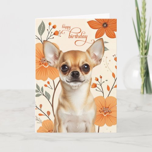 Short Haired Chihuaua Dog Bold Retro Birthday