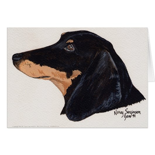 Short Haired, Dachshund, Acrylic Painting Cards (Front Horizontal)