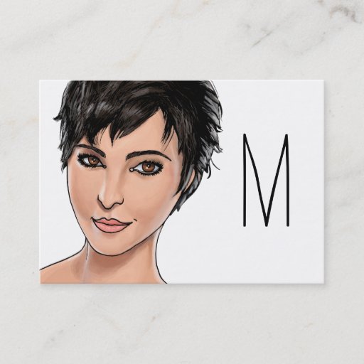 Customizable Short Haired Girl Business Card