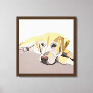 Short Haired Golden Retriever laying down Canvas Print
