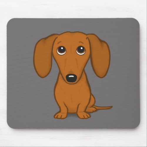 Short Haired Red Dachshund  Cute Wiener Dog Mouse Pad