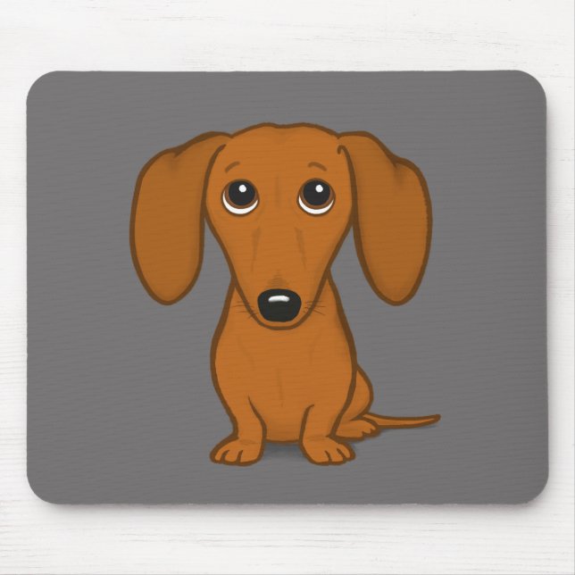 Short Haired Red Dachshund | Cute Wiener Dog Mouse Pad (Front)