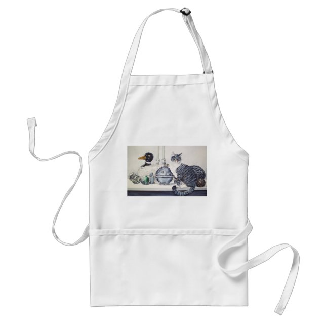 Short Haired Tabby Cat Apron (Front)