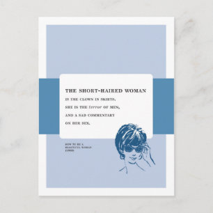 Short-Haired Woman Terror Vintage Bad Advice Postcard