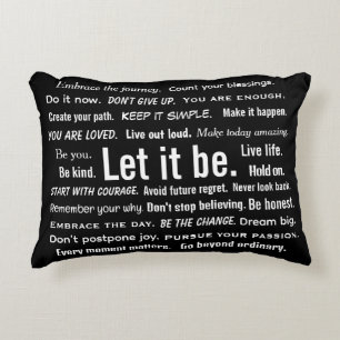 Short Inspirational Quotes On Black Accent Pillow