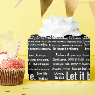 Short Inspirational Quotes On Black Wrapping Paper