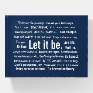 Short Inspirational Quotes On Navy Blue Paperweight