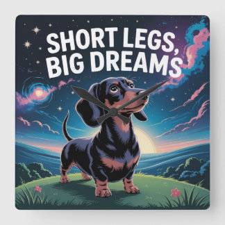 Short Legs, Big Dreams Square Wall Clock