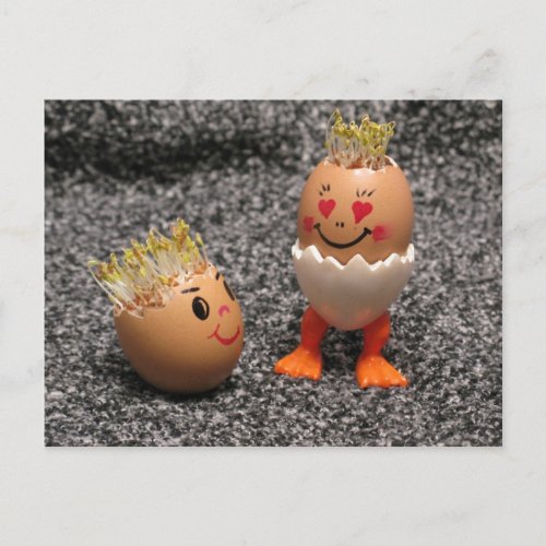 Short Man And Tall Man Eggmen Series Easter Card