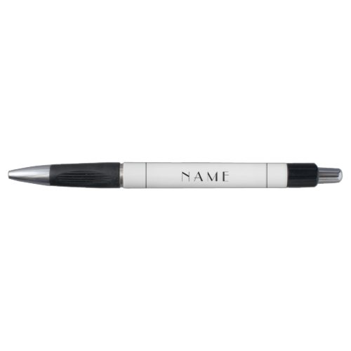 Short Name Personalized Modern Black White Minimal Pen