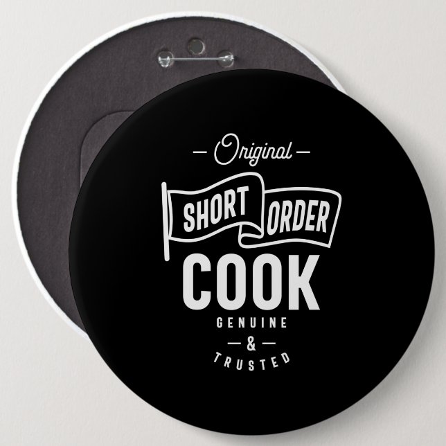 Short Order Cook Job Title Gift Button (Front & Back)