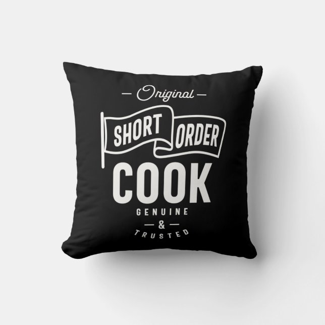 Short Order Cook Job Title Gift Throw Pillow (Front)