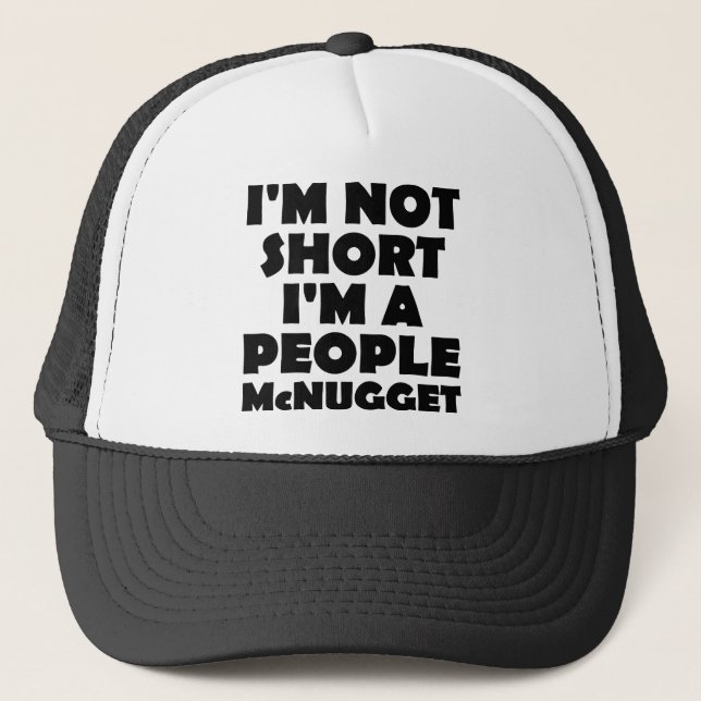 Short People Nugget Funny Ball Cap Trucker Hat (Front)