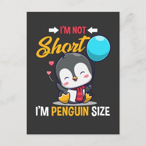 Short People Penguin Heart Balloon Lover Postcard