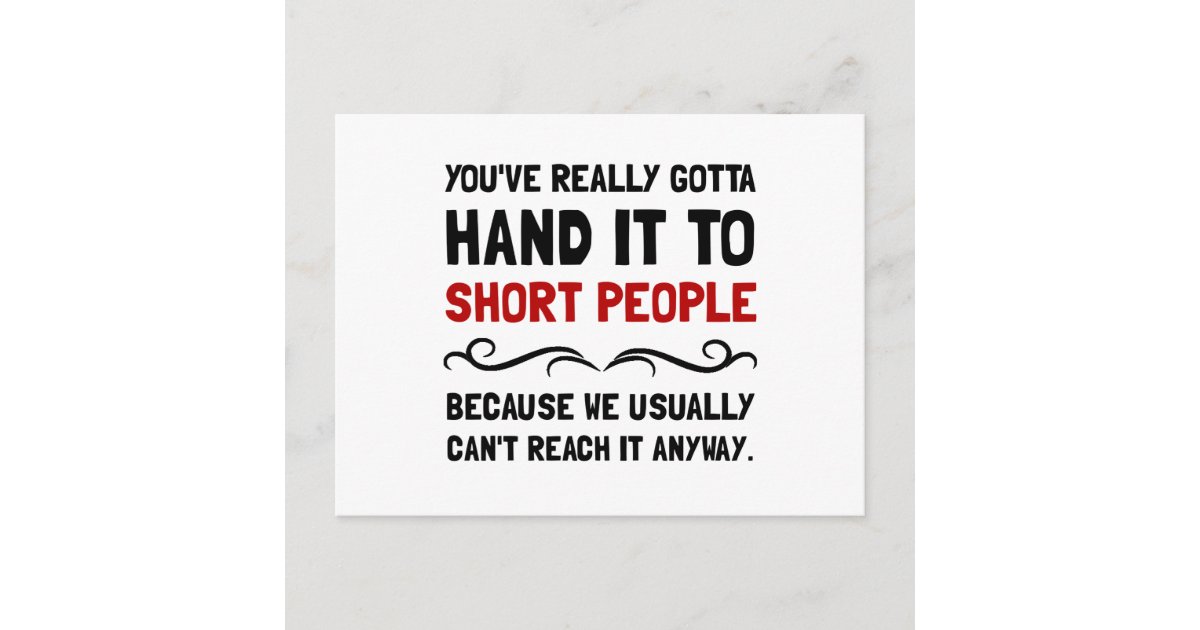 Short People Postcard Zazzle