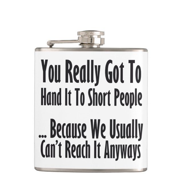 Short People Quote Flask (Front)
