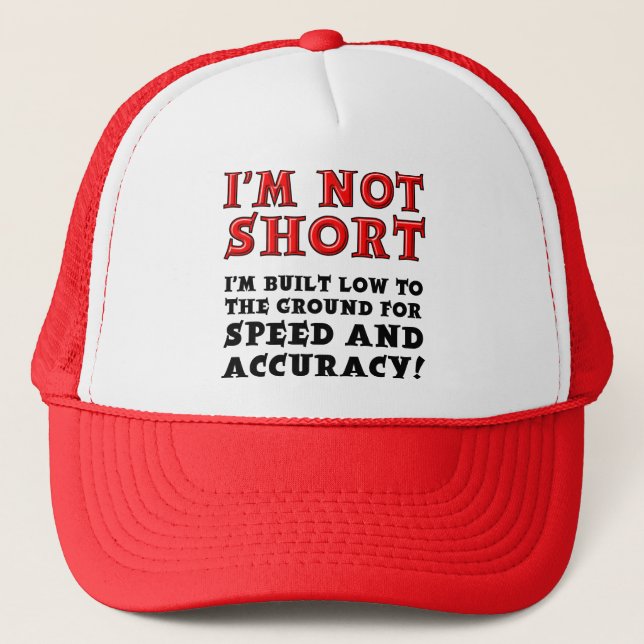 Short People Speed Accuracy Funny Ball Cap Hat (Front)