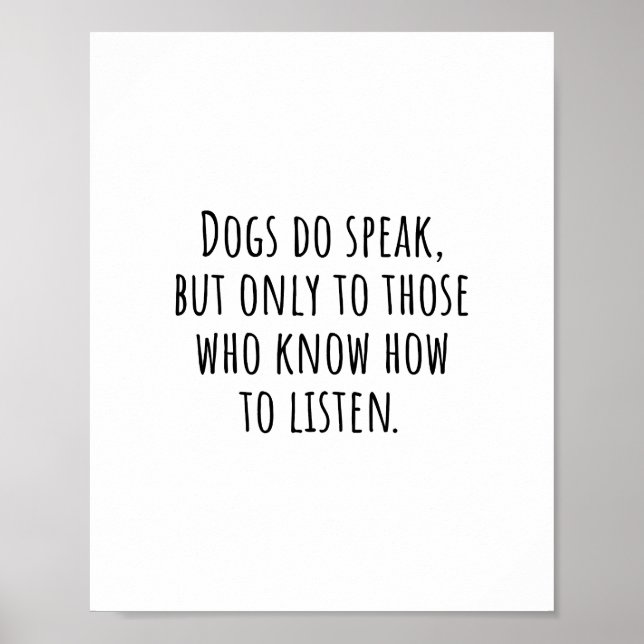 Short Quote About Dog Poster (Front)