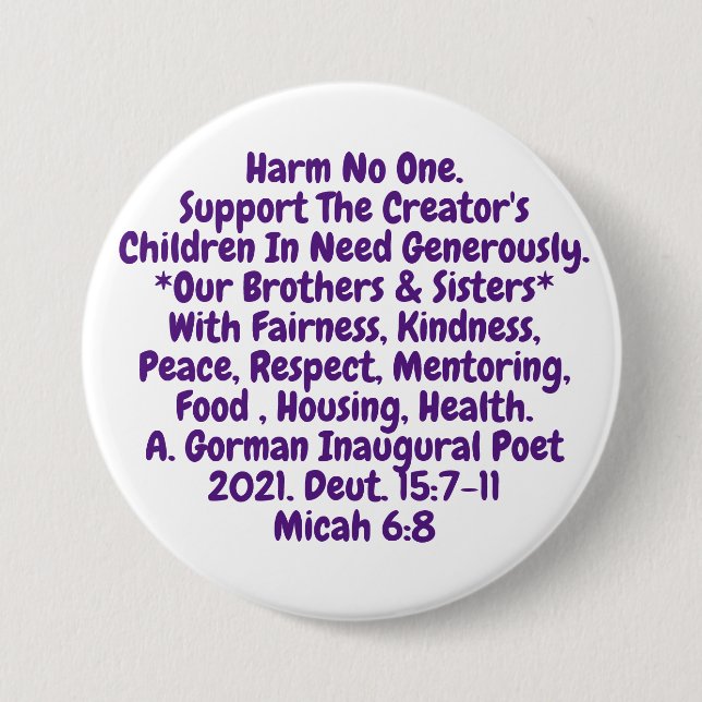 Short Reminder To Live Our Sacred Values Button (Front)