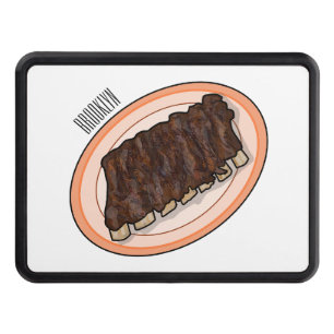 Short ribs cartoon illustration hitch cover