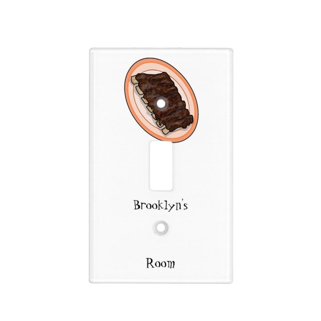 Short ribs cartoon illustration light switch cover (Front)