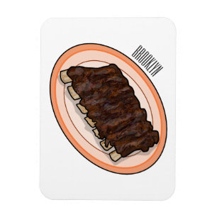 Short ribs cartoon illustration magnet