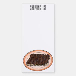 Short ribs cartoon illustration magnetic notepad