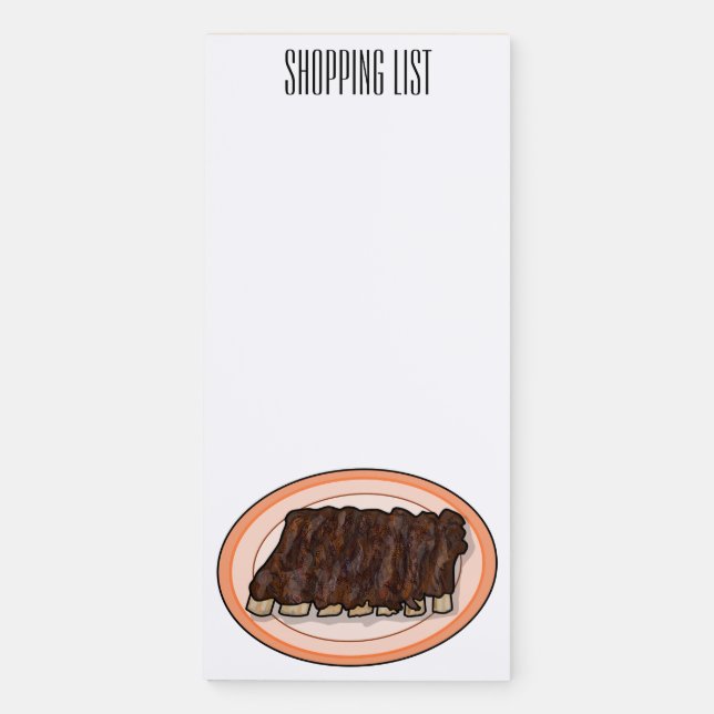 Short ribs cartoon illustration magnetic notepad (Front)