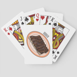 Short ribs cartoon illustration poker cards