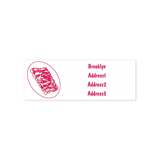 Short ribs cartoon illustration self-inking stamp (Design)
