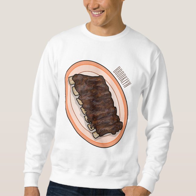 Short ribs cartoon illustration sweatshirt (Front)