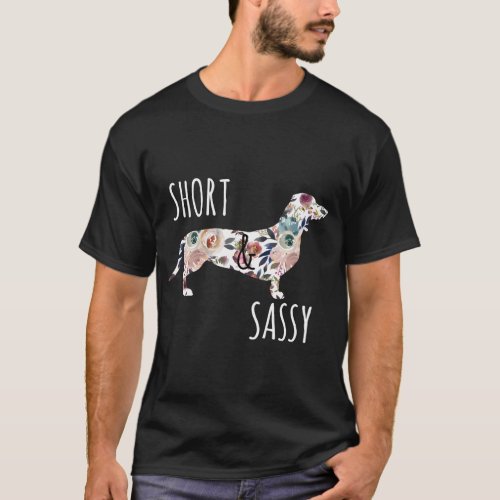 Short  Sassy Flower Dachshund Weiner Dog T_Shirt