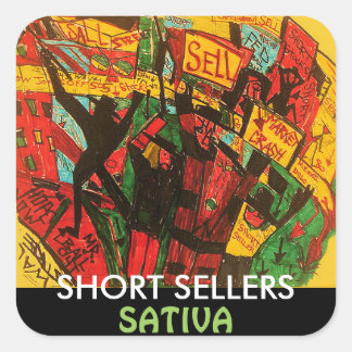 SHORT SELLERS SATIVA SQUARE STICKER