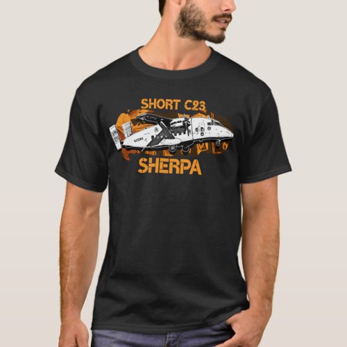 Short Sherpa C_23 Military Aircraft T_Shirt