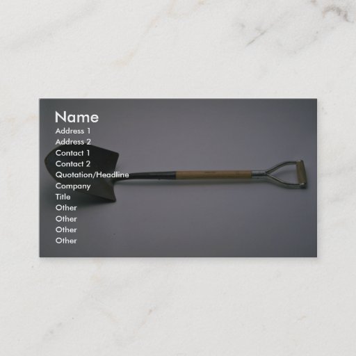 Customizable Short shovel business card template