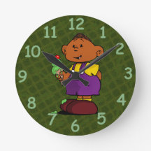 Short Sleevez Round Clock