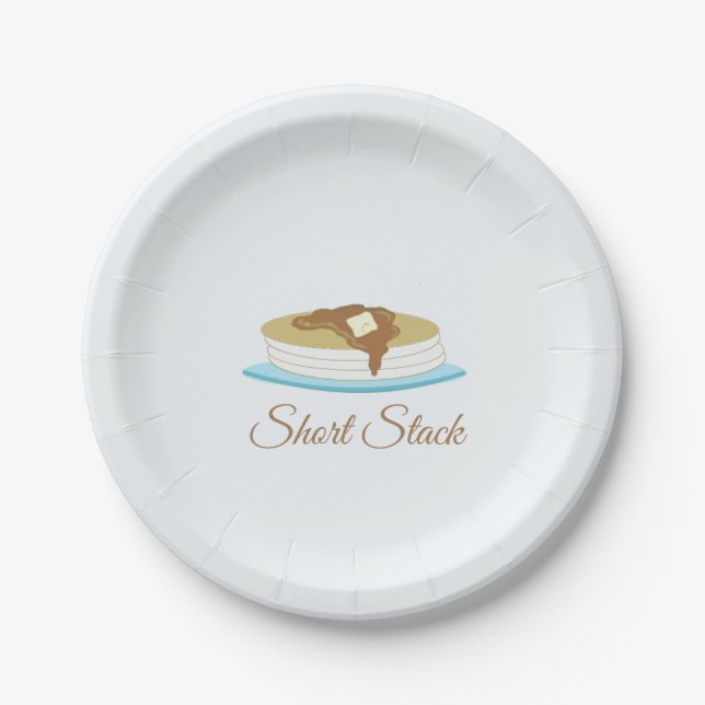 Short Stack of Pancakes Paper Plates (Front)