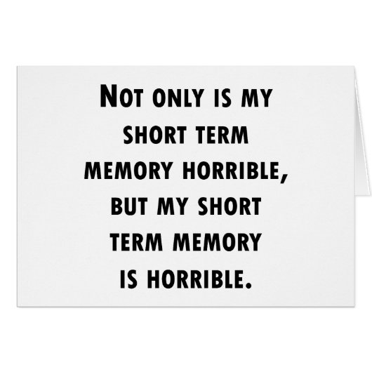 Short Term Memory Loss Cards (Front Horizontal)