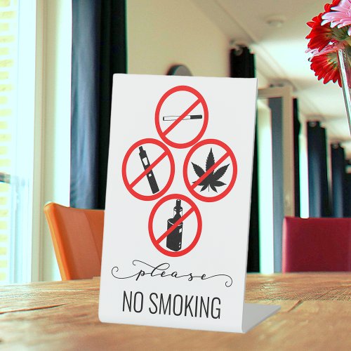 Short Term Rental Business No Smoking Cigarettes   Pedestal Sign