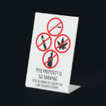 Short Term Rental Business No Smoking Cigarettes  Pedestal Sign<br><div class="desc">This design may be personalized in the area provided by changing the photo and/or text. Or it can be customized by clicking Personalize this Template and then choosing the click to customize further option and delete or change the color of the background, add text, change the text color or style,...</div>